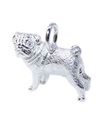 Pendentif en argent sterling pour chien carlin .925 x 1 Pendentifs pour chiens carlins