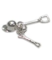 Juego de montar Stirrup Crop Hat Charm de plata de ley .925 x 1 Charms de caballo