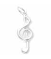 Charm colgante de plata esterlina con clave de sol .925 x 1 Colgantes de encantos musicales