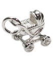 Baby Kinderwagen Buggy Kinderwagen Sterling Silber Charm .925 x 1 Baby Charms