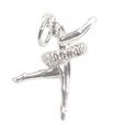 Ballerina mit beweglichem Tutu Sterling Silber Charm .925 x 1 Tanz Charms