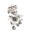 Orsetto con spacco e diploma charm in argento sterling .925 x 1 charms