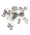 Charm de plata de ley Perro Poodle .925 x 1 Charms de Perros Poodles