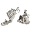 Church opening sterling silver charm Bride Groom inside .925 x 1 charms