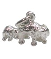 Olifant en kalf baby sterling zilveren bedel .925 x 1 olifanten bedels