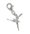 Charm de plata de ley con clip de bailarina .925 x 1 Charms de ballet