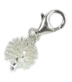 Hedgehog sterlng silver charm med clip fitting .925 x1 Hedgehogs charm