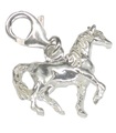 Horse with lobster clip sterling silver charm .925 x 1 Horses charms