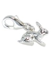 Sterling zilveren bedel van konijn met clip link .925 x1 Rabbits Bunny Charms