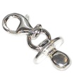 Baby fopspeen met clip sterling zilveren bedel .925 x 1 Baby fopspeen bedel