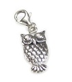 Owl with clip fitting sterling silver charm .925 x 1 Owls charms