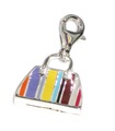 Rainbow Striped Handväska med hummerklämma i sterlingsilver charm .925 x 1