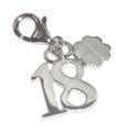 18th Birthday sterling silver on lobster clip .925 x 1 Birthdays charms