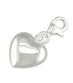 Love Heart Hollow Sterling zilveren bedel met schakelsluiting .925 x 1 bedels