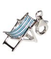 Charm in argento sterling sedia a sdraio .925 x 1 Charms per il riposo e il relax