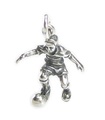 Joueur de football garçon breloque en argent sterling .925 x 1 breloques de football