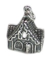 Gingerbread House 2D sterling silver charm .925 x 1 Sweets charms