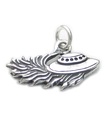 UFO 2D Raumschiff Sterling Silber Charm .925 x 1 Fliegende Untertasse Charms