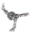 Kampsport Kick sterling silver charm .925 x 1 Judo Kung Fu berlocker