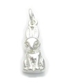 Coniglio 2D charm in argento sterling .925 x 1 Easter Bunnies Conigli charms