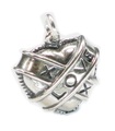 Love Heart charm i sterlingsilver 2D .925 x 1 Loving Caring