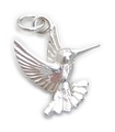 Breloque en argent sterling 2D colibri .925 x 1 breloques colibris