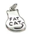 Fat Cat charm i sterling silver .925 x 1 Porky katt charmar