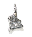 Number 1 Dog with bone sterling silver charm .925 x 1 Dogs charms