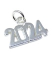 2024 år sterling silver charm .925 x 1 examen jubileumsår