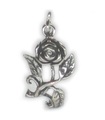 Roseblomma charm i sterling silver .925 x 1 Rosor och blommor