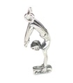 Ciondolo in argento sterling ginnasta su trave .925 x 1 Ciondoli per ginnastica