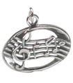 Musiknoten Sterling Silber Charm-Anhänger .925 x 1 Musiker-Charms