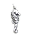 Seahorse 2D sterling silver charm .925 x 1 Sea Horse berlocker