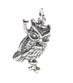 Owl Bird 2D charm i sterling silver .925 x 1 Owls Birds berlocker