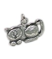 Cat 2D charm i sterling silver .925 x 1 katt charm