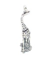 Giraff lång 2D sterling silver berlock .925 x 1 Giraff charms