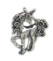 Einhorn Sterling Silber Charm-Anhänger 2D .925 x 1 Einhörner