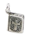 Charm de plata esterlina de la Biblia .925 x 1 Charms de Biblias y libros sagrados