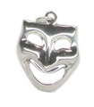 Charme en argent sterling masque de drame visage heureux .925 x1 comédie breloques par intérim