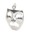 Fascino in argento sterling con maschera di dramma faccia triste .925 x 1 ciondoli di recitazione di tragedia