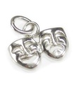 TINY Drama Masks charm i sterling silver .925 x 1 TINY mask charm