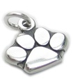 Charm de plata esterlina con estampado de pata .925 x 1 Charms de mascotas con estampado de patas