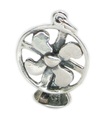 Abanico de escritorio Charm de plata esterlina .925 x 1 Charms calientes y fríos