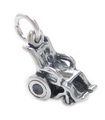 Charm in argento sterling per sedia a rotelle .925 x 1 Charm per disabili su sedia a rotelle