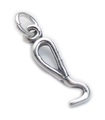 Charm in argento sterling con piccone per cavalli .925 x 1 Plettri per zoccoli di cavallo