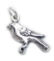 Charm de plata de ley pájaro pinzón .925 x 1 Charms pájaros pinzón