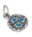 Birds Nest with eggs sterling silver charm .925 x 1 Bird nests charms