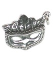 Charm de plata esterlina con máscara de Mardi Gras .925 x 1 encantos de máscaras de fiesta