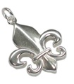 Pendentif Fleur de Lys en argent 2D .925 x 1 Fleur de Lys