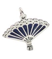 Hand Fan Sterling Silber Charm .925 x 1 Cooling Fans Charms